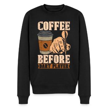Dart Player Coffee Before Bullseye Coffee Lover - Männer Premium Bio Pullover - Schwarz - Vorne - Nico (187cm)