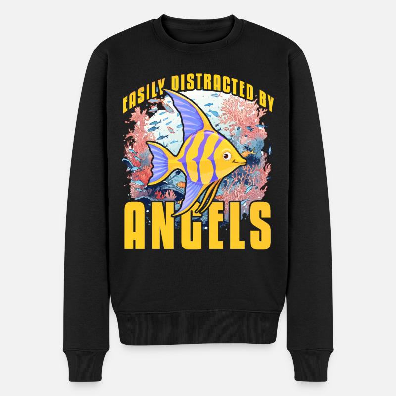 Facilement distrait par les anges - Pull Premium bio Homme - noir