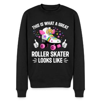 Roller Skating - Great Roller Skater - Men's Premium Organic Jumper - black - Front - Nico (187cm)