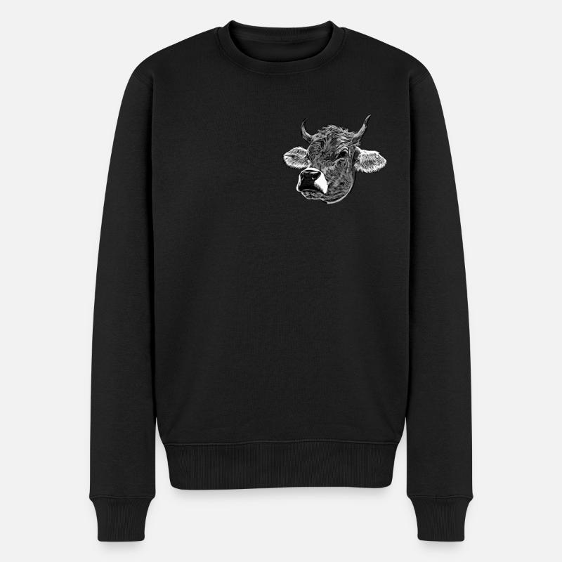 Vache ferme Motif Imprimer - Pull Premium bio Homme - noir