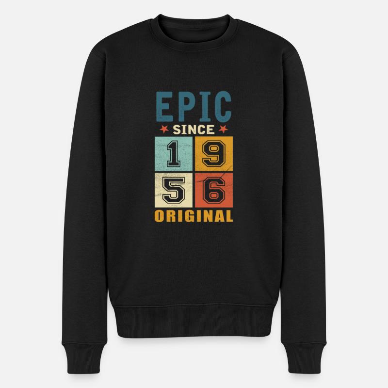 1956 Geburtstag Epic since - Männer Premium Bio Pullover - Schwarz
