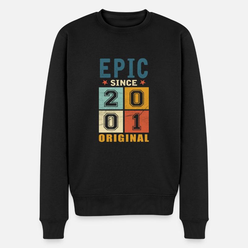 2001 Anniversaire épique depuis - Pull Premium bio Homme - noir