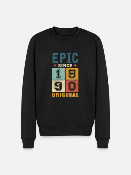 1990 Birthday Epic since - Men's Premium Organic Jumper - black