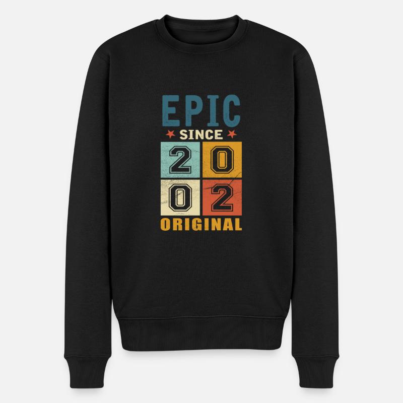 2002 Anniversaire épique depuis - Pull Premium bio Homme - noir