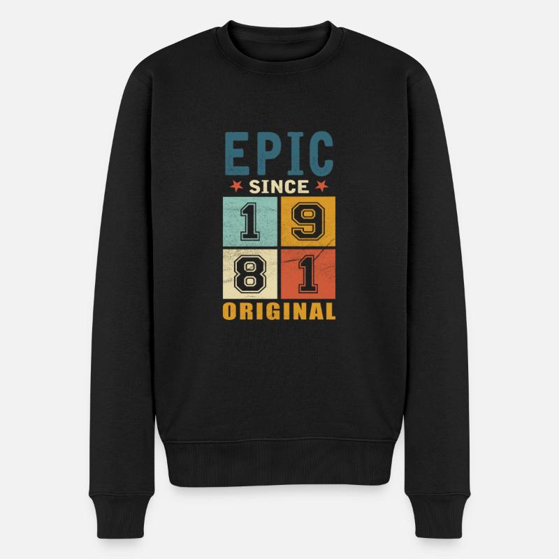 1981 Geburtstag Epic since - Männer Premium Bio Pullover - Schwarz