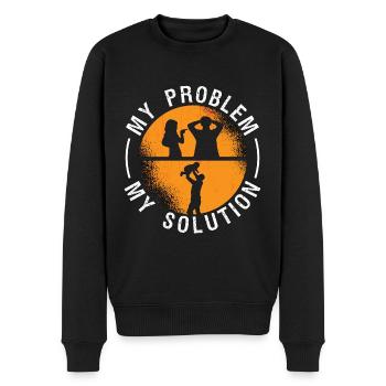 Auxiliaire de puériculture Mon problème Mon pictogramme Papa Maman - Pull Premium bio Homme - noir - Devant - Nico (187cm)