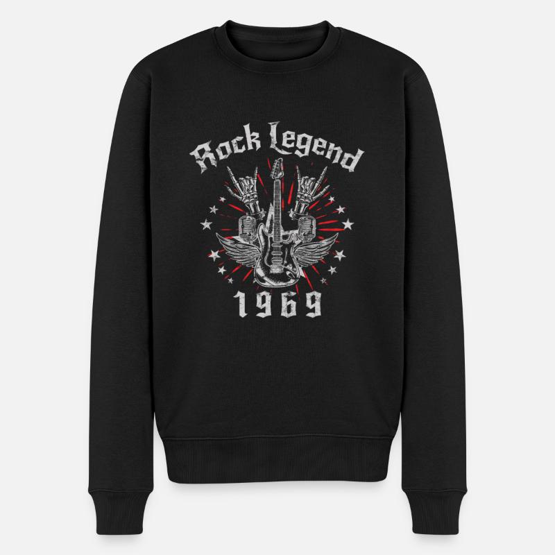 1969 Geburtstag Rock Legends Gitarre - Männer Premium Bio Pullover - Schwarz
