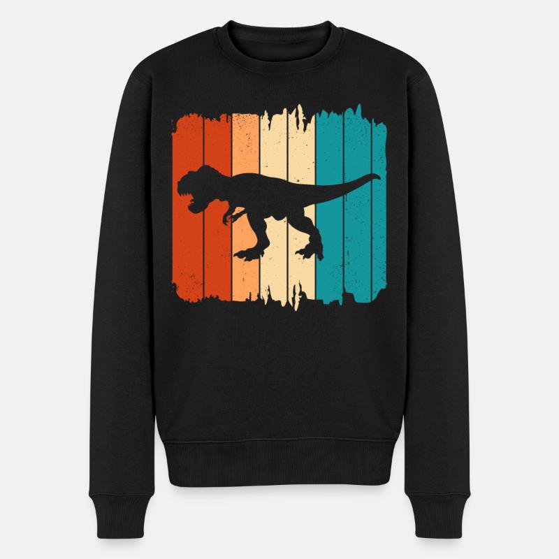 T Rex - Männer Premium Bio Pullover - Schwarz