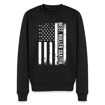 Best Roller Skater - Roller Skater US Flag Roller - Men's Premium Organic Jumper - black - Front - Nico (187cm)