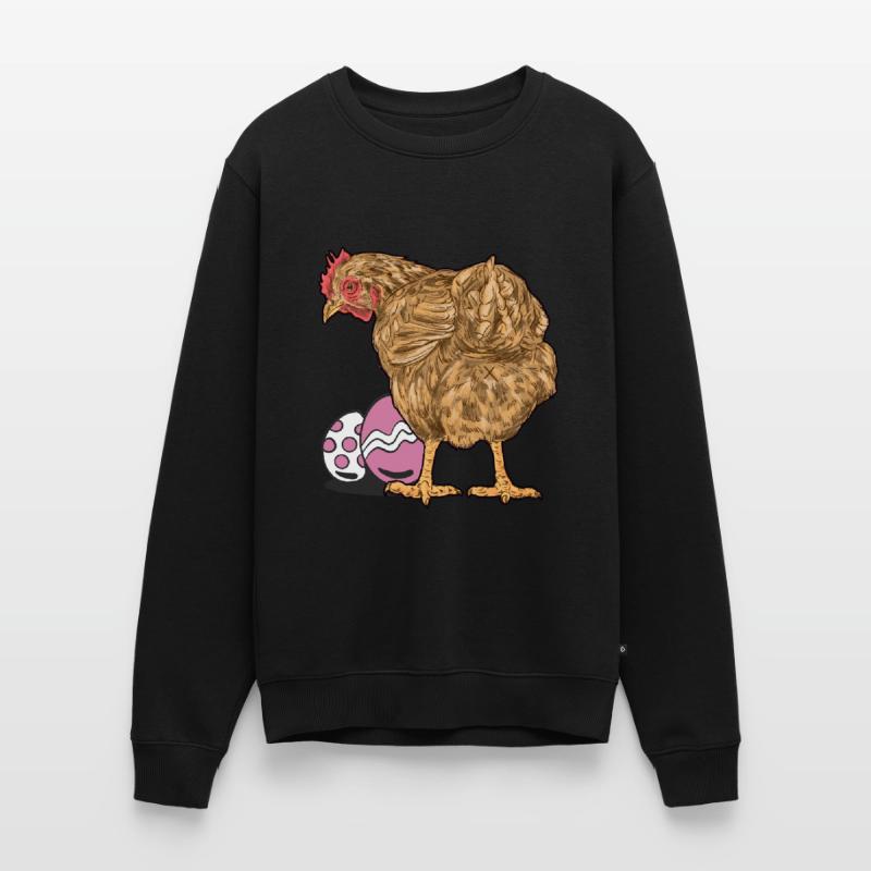 Chicken, Poultry, Poultry, Eggs, Egg, Easter, Easter Egg Men's Premium Organic Jumper