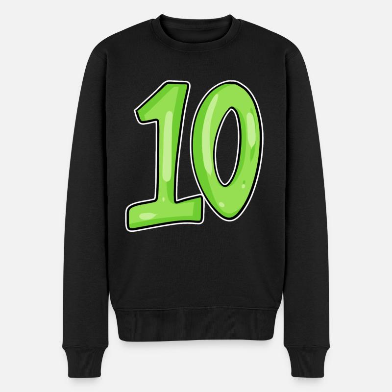 Dix numéros 10 Nombre - Pull Premium bio Homme - noir