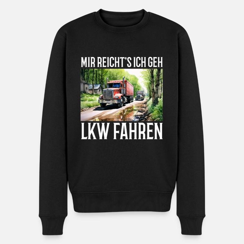 Trucker - Økologisk premium-sweatshirt til mænd - sort