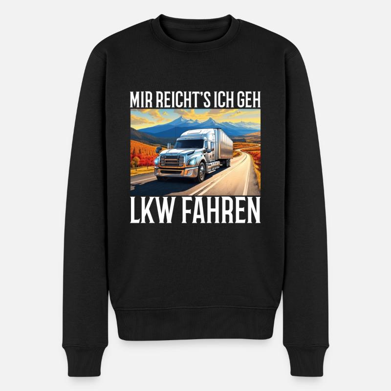 Trucker - Männer Premium Bio Pullover - Schwarz