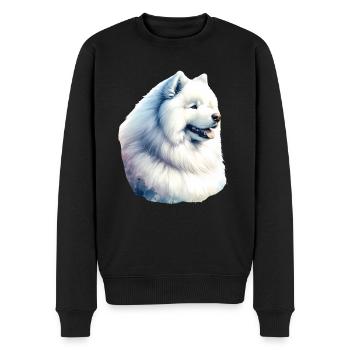 Samojeden Hund Geschenke Niedlicher Samojeden Hund Grafik - Männer Premium Bio Pullover - Schwarz - Vorne - Nico (187cm)