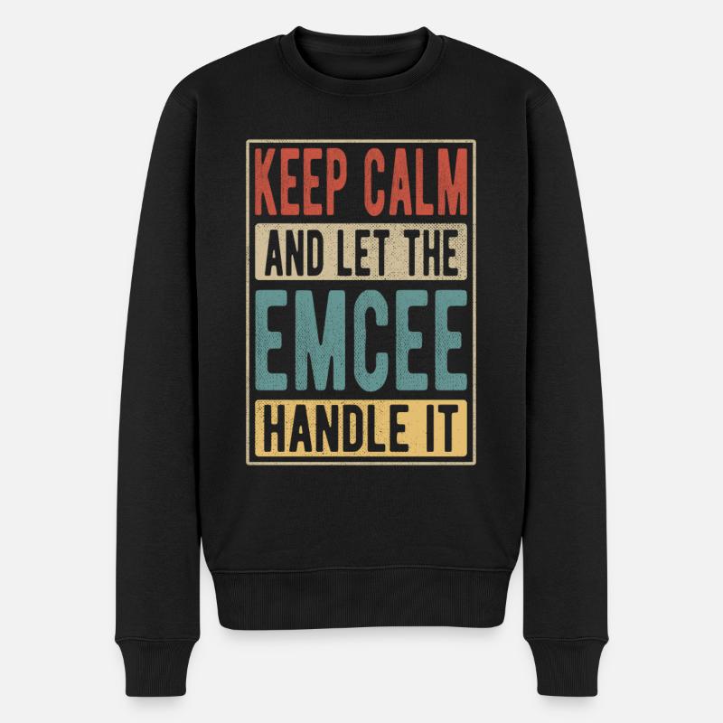 Emcee Retro Geschenk - Männer Premium Bio Pullover - Schwarz