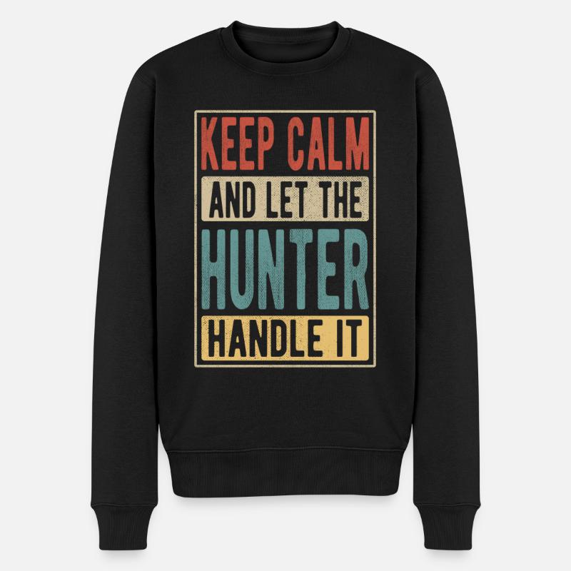 Hunter Retro Gift - Men's Premium Organic Jumper - black