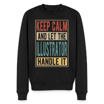 Illustrator Retro Gift - Men's Premium Organic Jumper - black - Front - Nico (187cm)