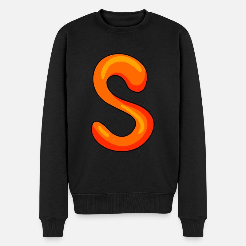 Buchstabe S Anfangsbuchstabe - Männer Premium Bio Pullover - Schwarz