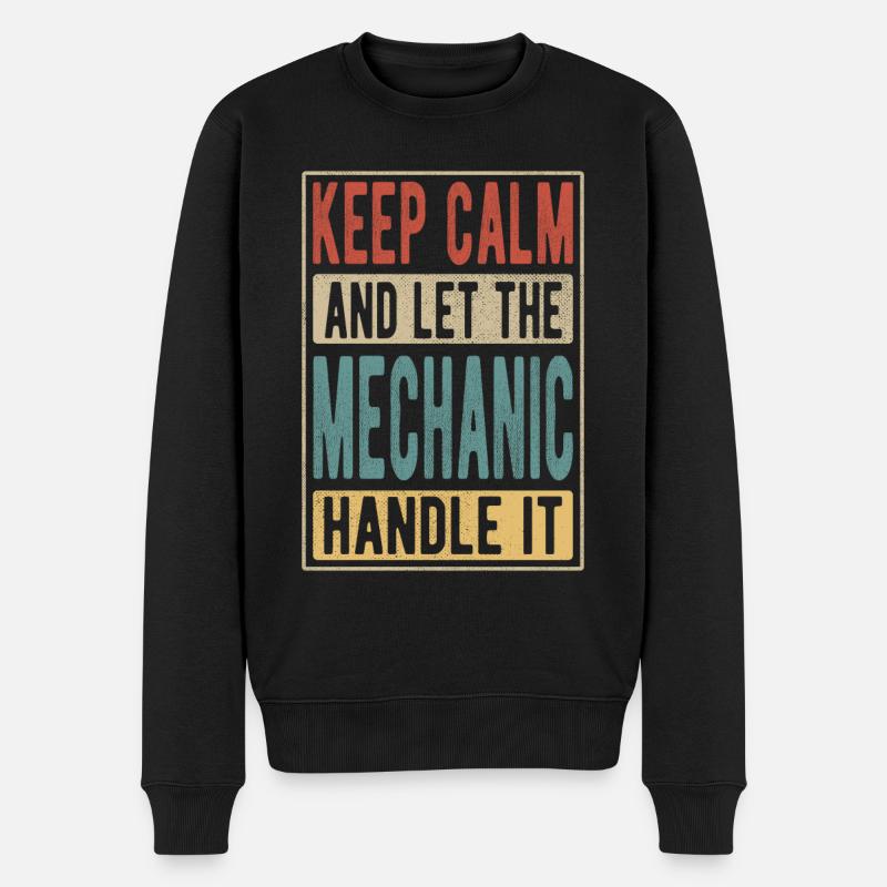 Cadeau rétro de mécanicien - Pull Premium bio Homme - noir