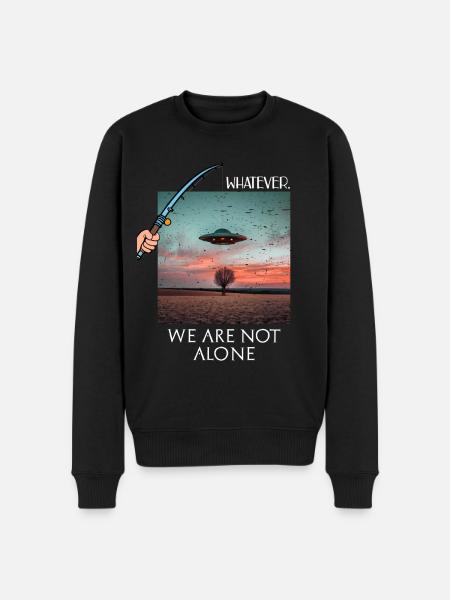 Ufo vi er ikke alene Falsk Ufo med Angel Funny - Økologisk premium-sweatshirt til mænd - sort