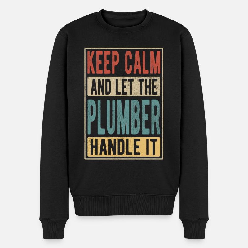 Cadeau rétro plombier - Pull Premium bio Homme - noir