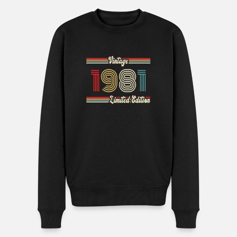 1981 anniversaire Vintage édition limitée - Pull Premium bio Homme - noir