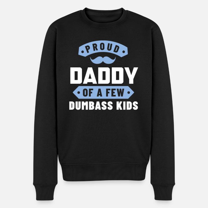 fier papa d’enfants stupides - Pull Premium bio Homme - noir