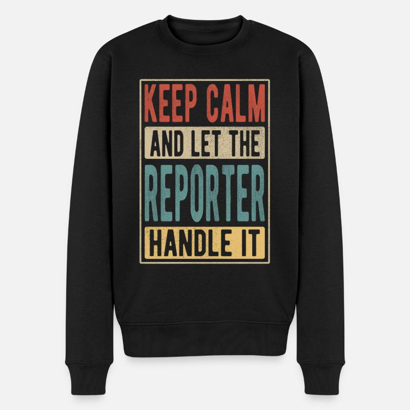 Cadeau rétro Reporter - Pull Premium bio Homme - noir