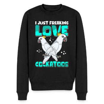Kakadu Papageien Cockatoo Kakadus Geschenk - Männer Premium Bio Pullover - Schwarz - Vorne - Nico (187cm)