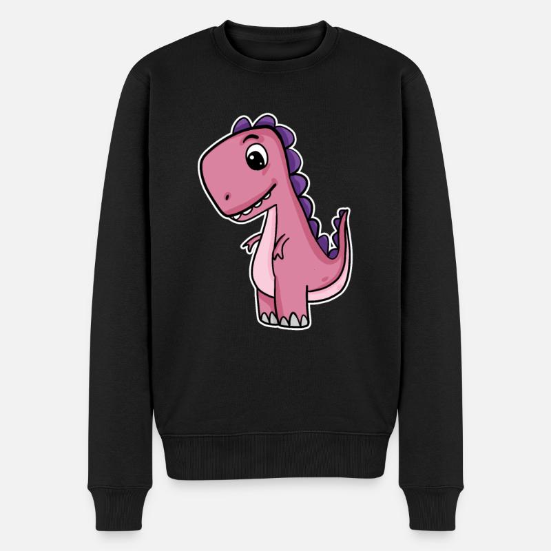 Dino Dinosaurier - Männer Premium Bio Pullover - Schwarz