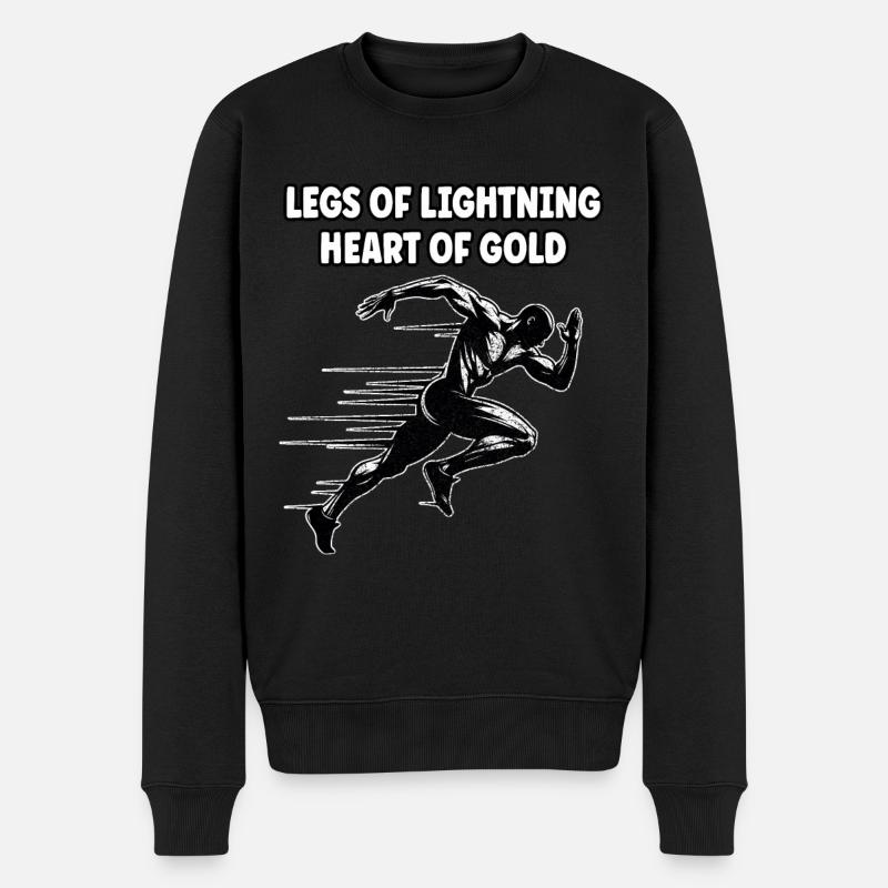 Bahnläufer Sprinter Sprint 100m Sprinter - Männer Premium Bio Pullover - Schwarz