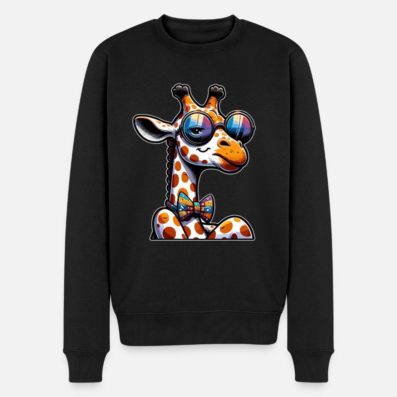 Girafe mignonne girafe dessinée - Pull Premium bio Homme - noir