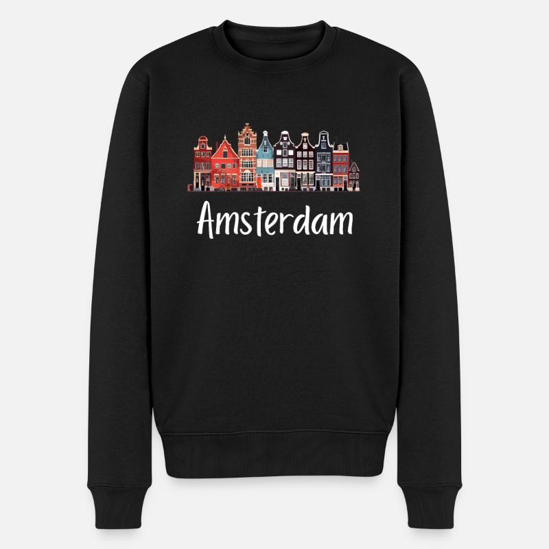 Amsterdam Pays-Bas Néerlandais - Pull Premium bio Homme - noir