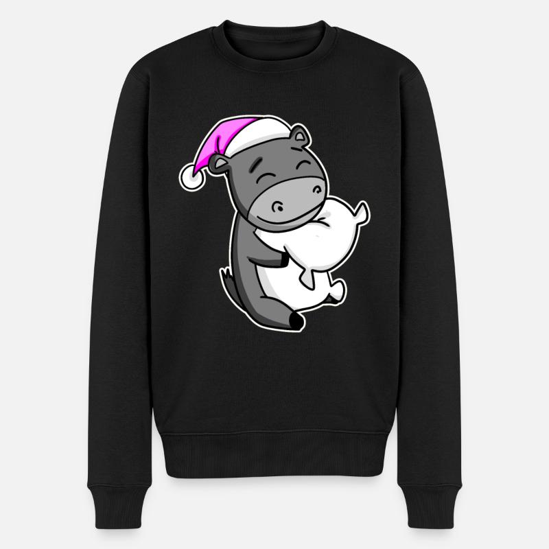 Esel Müde Ausschlafen Schlafen Mädchen - Männer Premium Bio Pullover - Schwarz