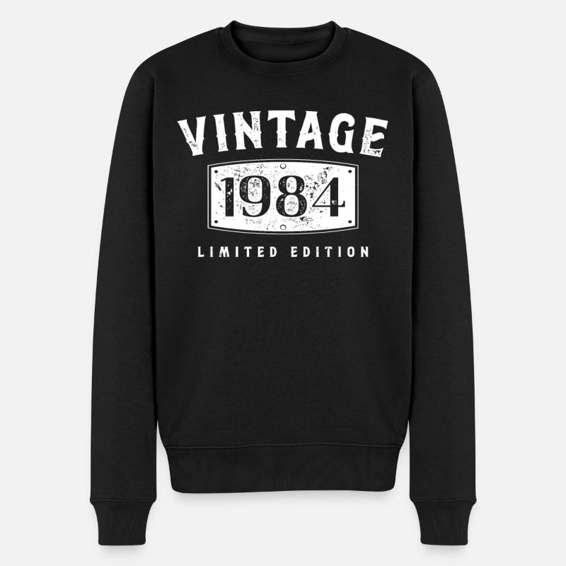 Geburtstag 1984 Limited Edition Vintage 1984 - Männer Premium Bio Pullover - Schwarz