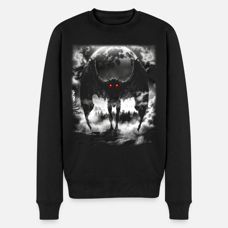 Mothman Mythical Creature - Männer Premium Bio Pullover - Schwarz