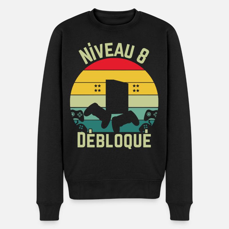 Niveau 8 Débloqué - Pull Premium bio Homme - noir
