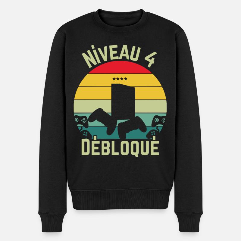 Niveau 4 Débloqué - Pull Premium bio Homme - noir