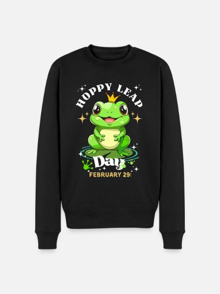 Hoppy leap day frog - Men's Premium Organic Jumper - black