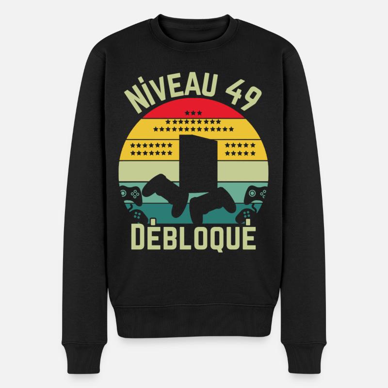 Niveau 49 Débloqué - Pull Premium bio Homme - noir