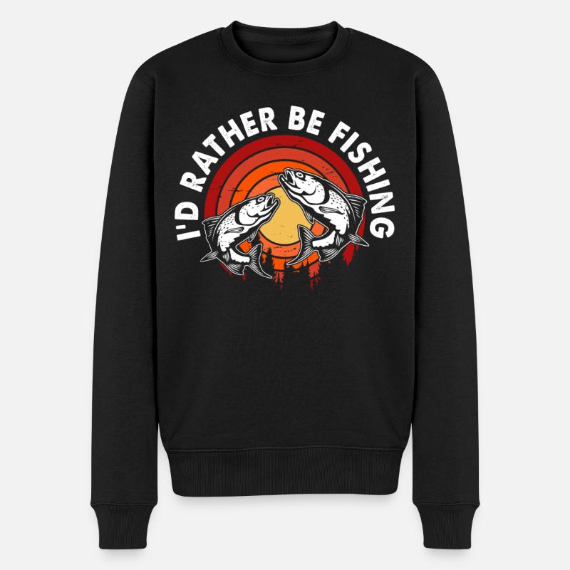 Angeln Angler - Männer Premium Bio Pullover - Schwarz