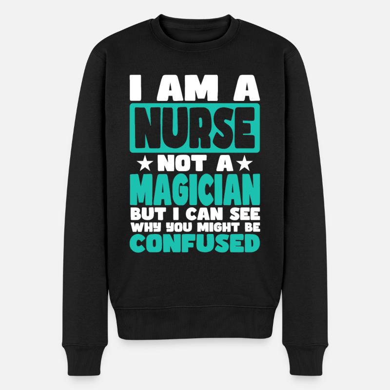 Krankenschwester - Männer Premium Bio Pullover - Schwarz