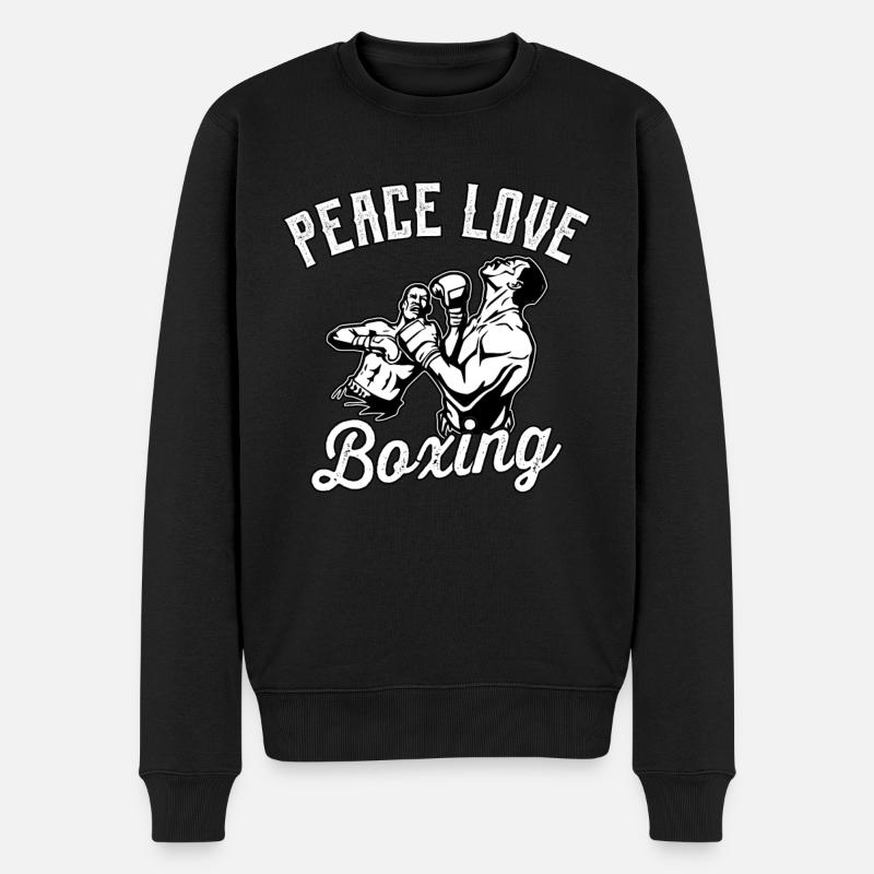 Boxe Peace Love - Pull Premium bio Homme - noir