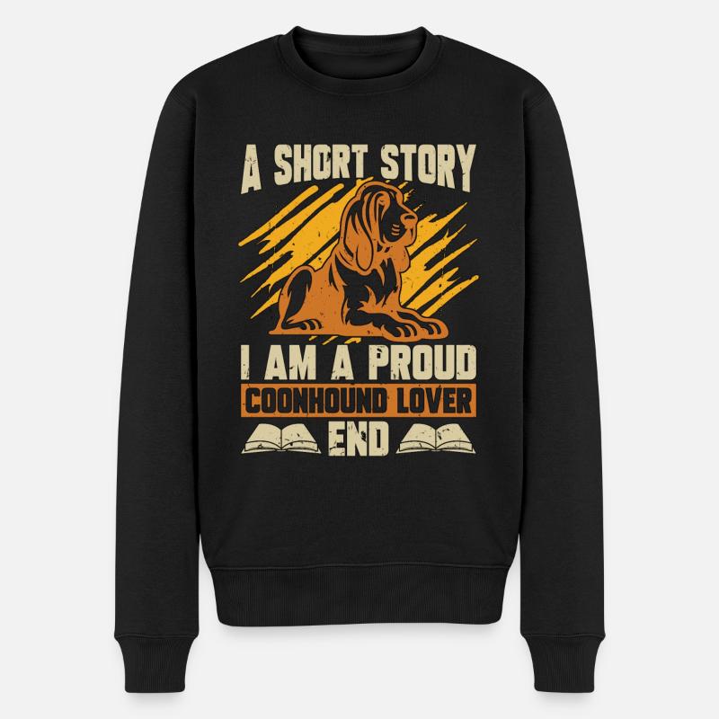Coonhound Lover A Short Story I Am Animal Lover - Männer Premium Bio Pullover - Schwarz