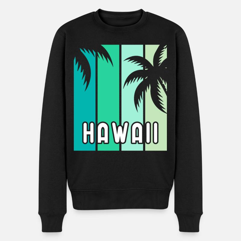 Hawaii - Männer Premium Bio Pullover - Schwarz