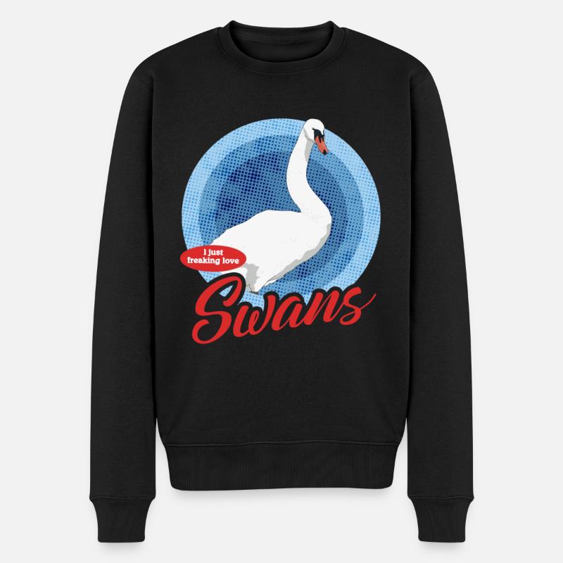 Cygne Cygne amant cygnes cadeau - Pull Premium bio Homme - noir