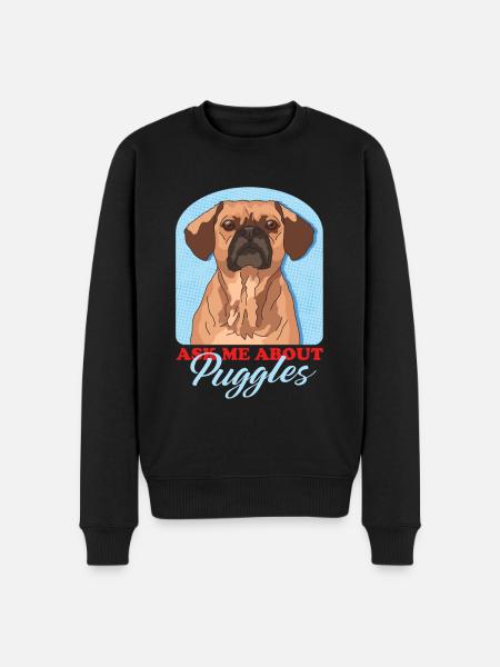 Puggle Hunde Hundehalter Hundebesitzer Geschenk - Männer Premium Bio Pullover - Schwarz