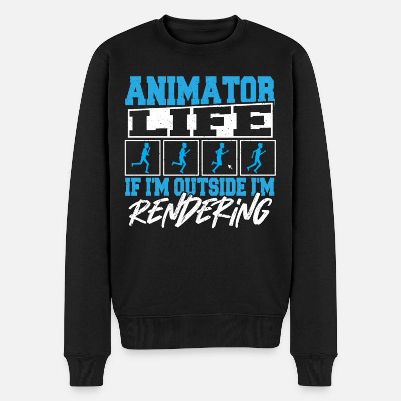 Grafiker Cartoon-Animator 3D-Animation Fan - Männer Premium Bio Pullover - Schwarz