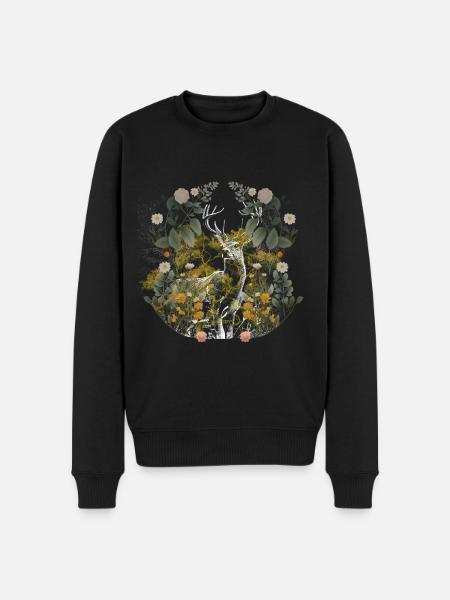Forest Animals Deer Moose Sweden Wild Forest Nature - Men's Premium Organic Jumper - black