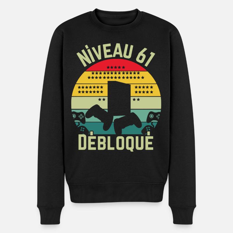Niveau 61 Débloqué - Pull Premium bio Homme - noir